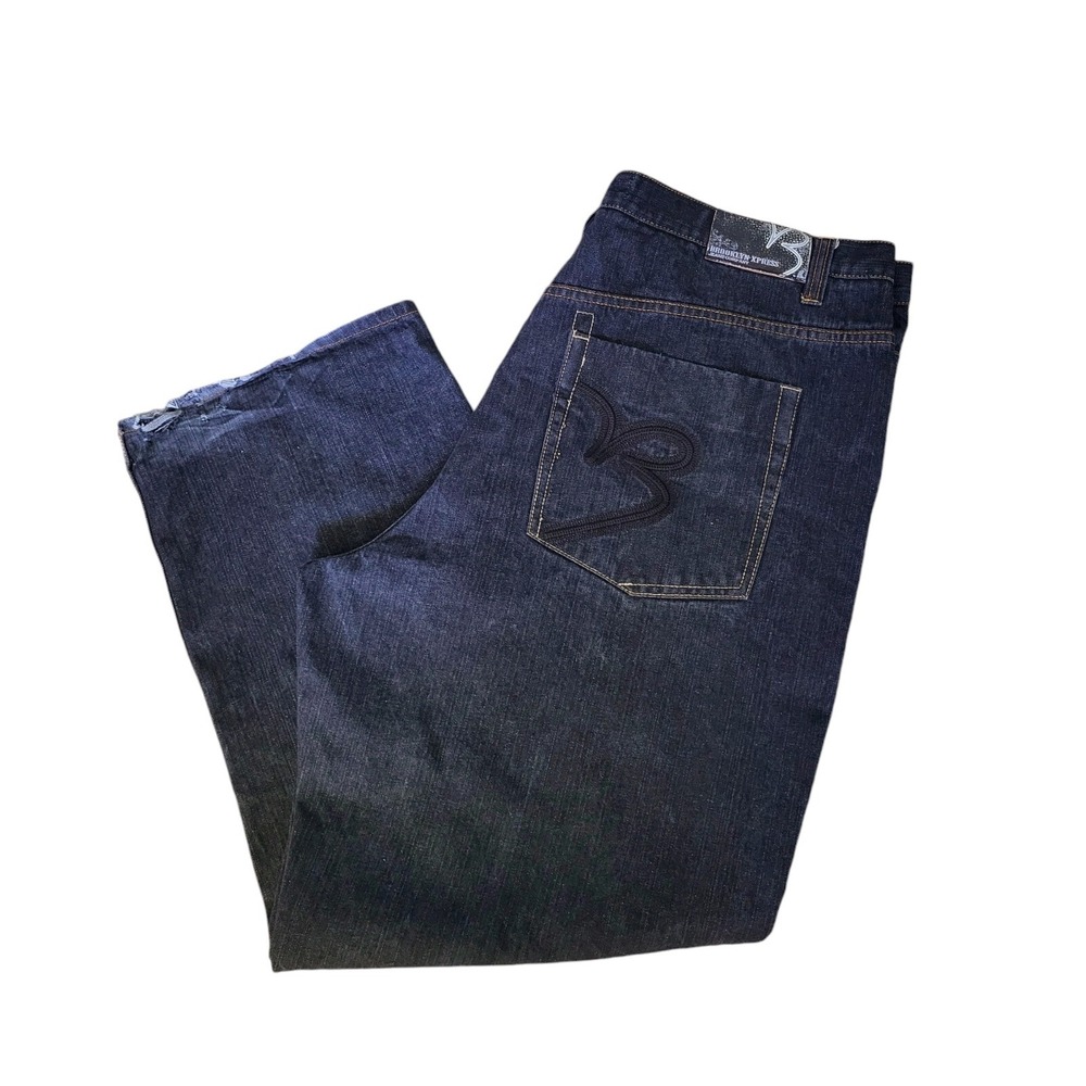 Brooklyn Xpress Mens Wide Leg Baggy Y2K‎ Streetwear Hip Hop Jeans Size 43 x 32